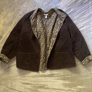 Leopard print and brown jacket